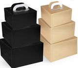 Caja de papel decorativa personalizada con negro de empaquetado de la caja del cajón de la manija