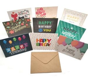 El sobre de la tarjeta de felicitación del papel de feliz cumpleaños fija reciclable con la impresión en offset